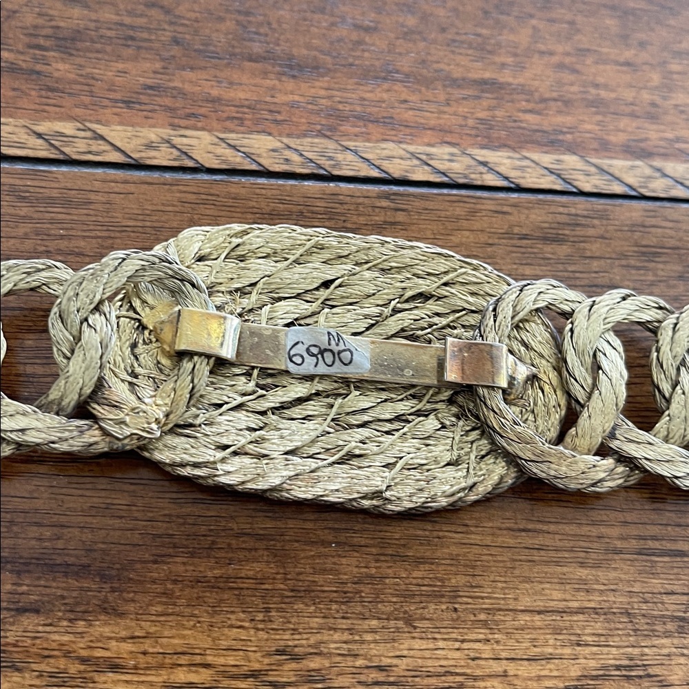 Vintage 50s 60s Braided Wire Metal Rope Chain Link gold tone metallic Belt 34 L - Picture 16 of 17